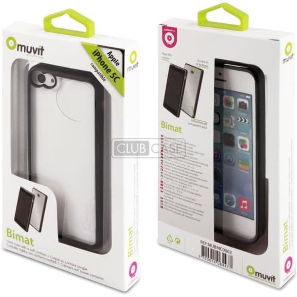 Fodral/Etui - MUVIT - iPhone 5C - TPU/PC - Svart - Stötskydd