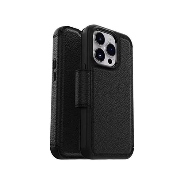 Skal - OtterBox - Strada - Stötsäker - Kvalitetsläder - 2 kortfack för iPhone 14 Pro