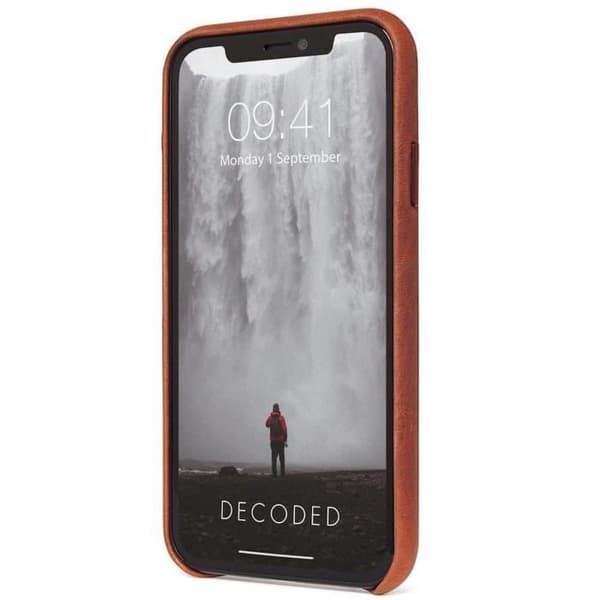 Hård skal - DECODED - iPhone 11 Pro Max - Äkta läder - Mörkbrun - Elegant