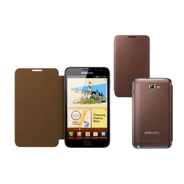 Original Brun Side Flip Galaxy Note-fodral
