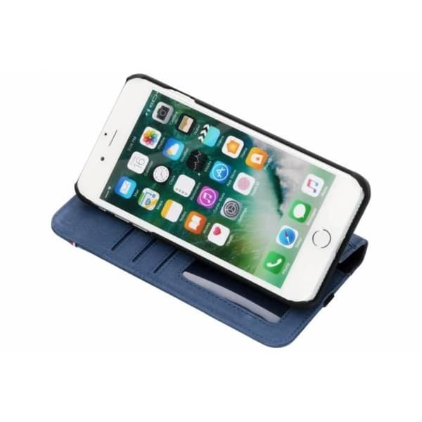 Läderplånboksfodral - DECODED - iPhone 6(s) Plus/7 Plus/8 Plus - Blå - Magnetisk - Semihård