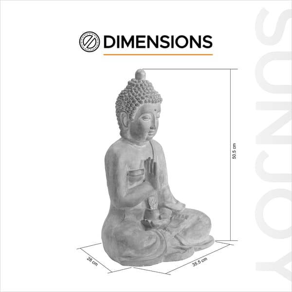 Gray Decorative Buddha Garden Décor Statue