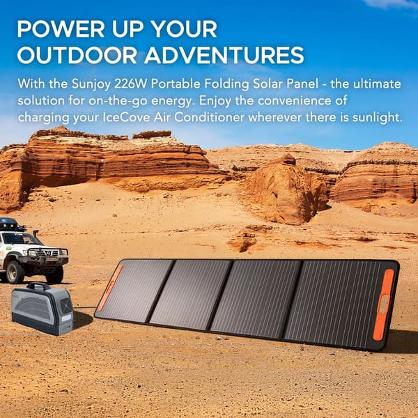 226W Folding Portable Solar Panel for IceCove Air Conditioner