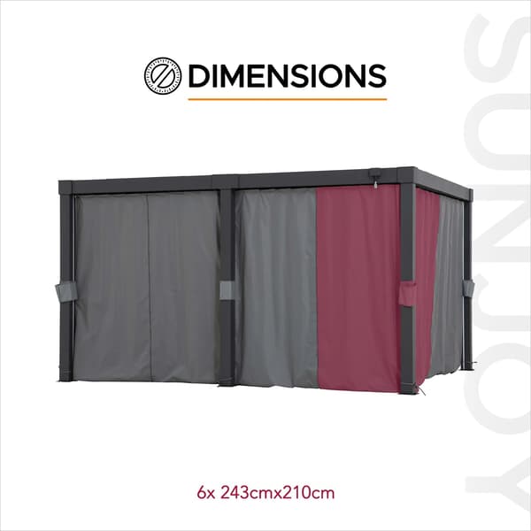 SUNJOY Replacement Curtain For 4m x 3m Louvered Pergola