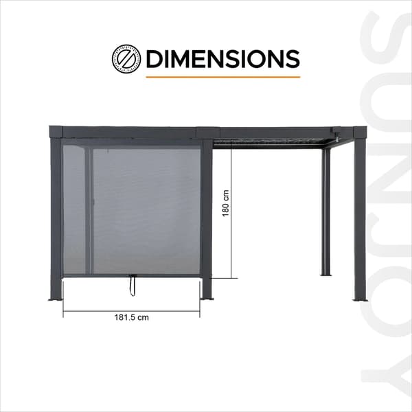 SUNJOY Replacement Rolling Screen For Louvered Pergola 2m Side (1 PC )
