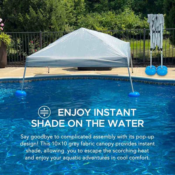 SUNJOY GRAN 3m x 3m Pool Float with Canopy, PVC Floats, Pump & Carry Bag