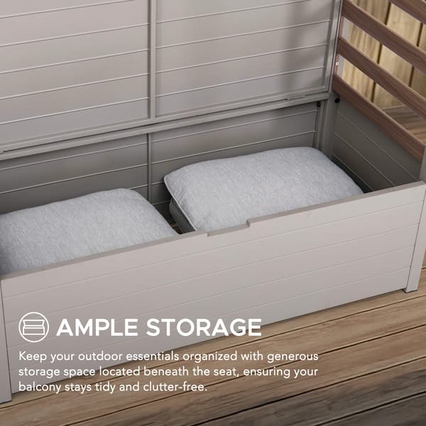 FARO 1.42x1.28 m Storage Bench Balcony Set with Removable Canopy
