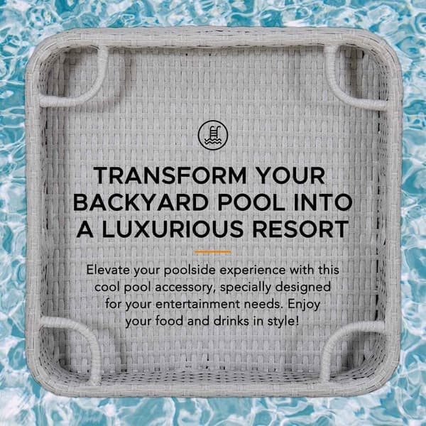 0,61x0,61 M Wicker Floating Pool Trays (Grey)