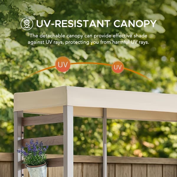 FARO 1.42x1.28 m Storage Bench Balcony Set with Removable Canopy