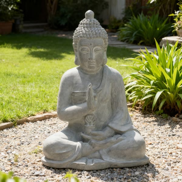 Gray Decorative Buddha Garden Décor Statue