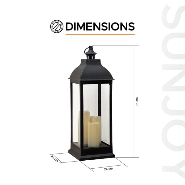 Classic Black 0,71M Outdoor Battery Powered Lantern