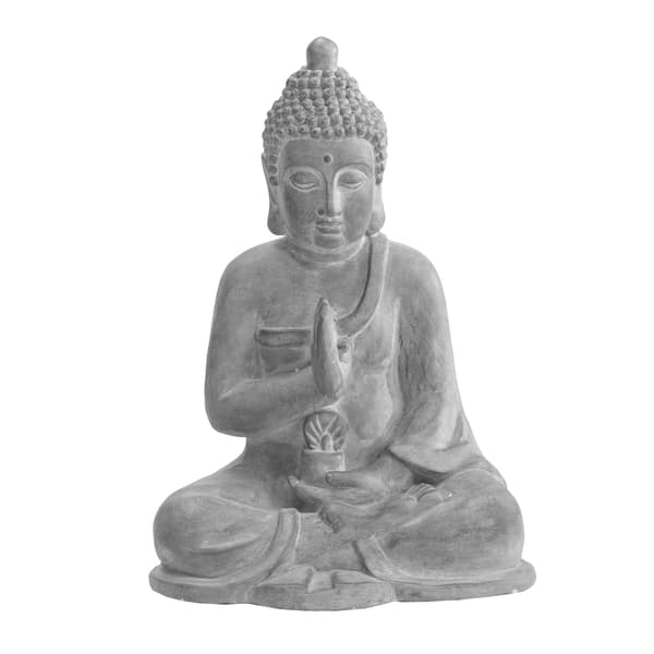 Gray Decorative Buddha Garden Décor Statue