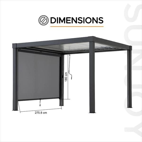 SUNJOY Replacement Rolling Screen For Louvered Pergola 3m Side (1 PC )