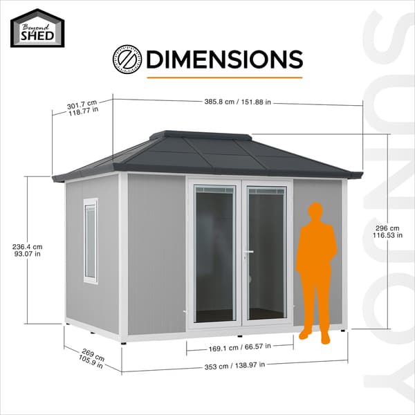 GARTENHAUS RIGA 3,02x3,89 m Esquire Studio Shed System