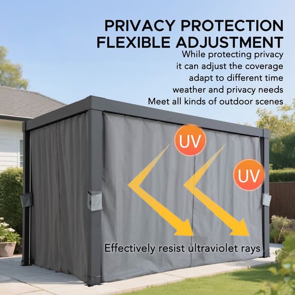 SUNJOY Replacement Curtain For 4m x 3m Louvered Pergola