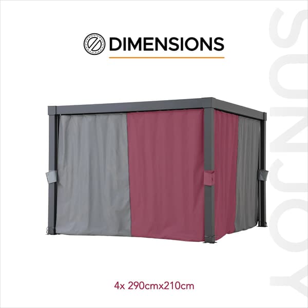 SUNJOY Replacement Curtain For 3m x 3m Louvered Pergola
