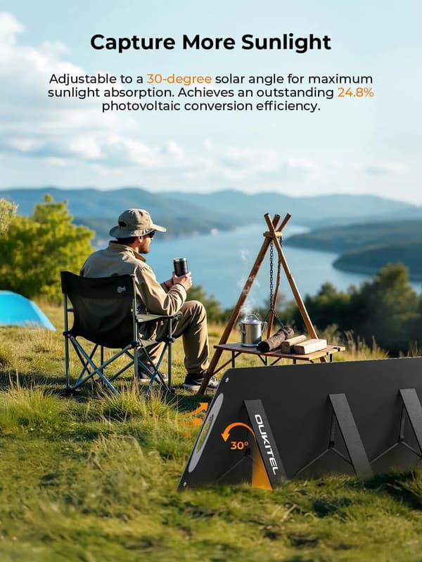 Solpanel, Bärbar Design, Justerbart Ställ,PV200E