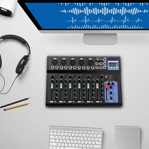 Lydmixer, Bluetooth-forbindelse, Multikanalsindgang,sort