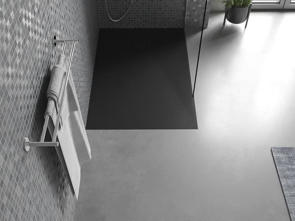Mexen Bert rektangulær bruserbakke SMC 140 x 80 cm, sort - 4K708014