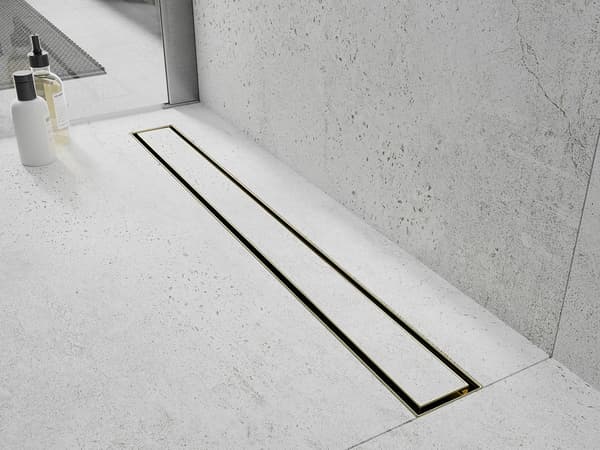 Mexen Flat M13 lineær afløb 2i1 80 cm, guld - 1510080-15