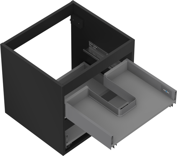 Mexen Box-A korpus til underskab 50 cm, 2 skuffer, sort mat - 91AX0-0500-470-2-71