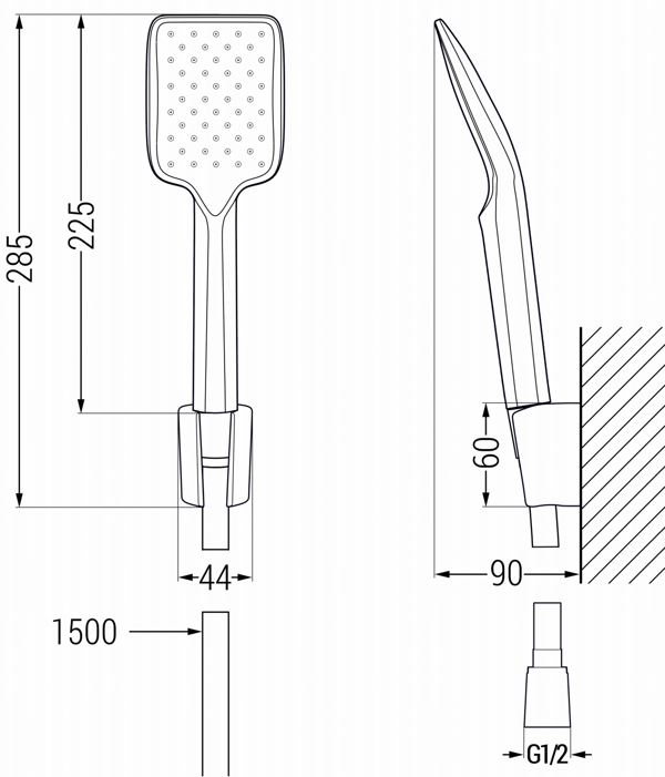 Mexen Zero R62 badkar set, guld - 71113R62-50