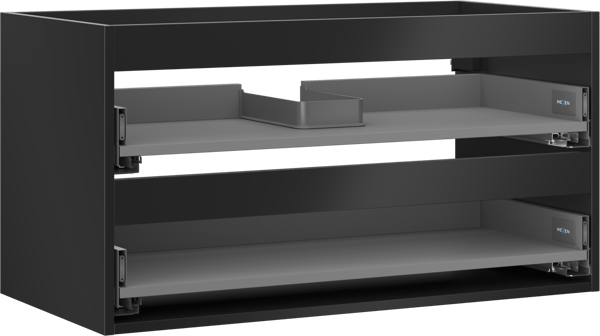 Mexen Box-A korpus til håndvaskskab 90 cm, 2 skuffer, sort mat - 91AX0-0900-470-2-71