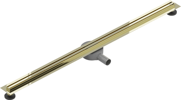 Mexen Flat 360° Slim roterende lineær afløb 110 cm, guld - 1541110