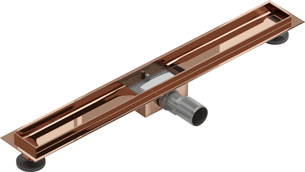 Mexen Flat krop til lineær afløb 70 cm, rosa guld - 1615070