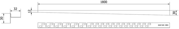 Mexen Line-B golvfallist 180 cm vänster, guld - 185001180L