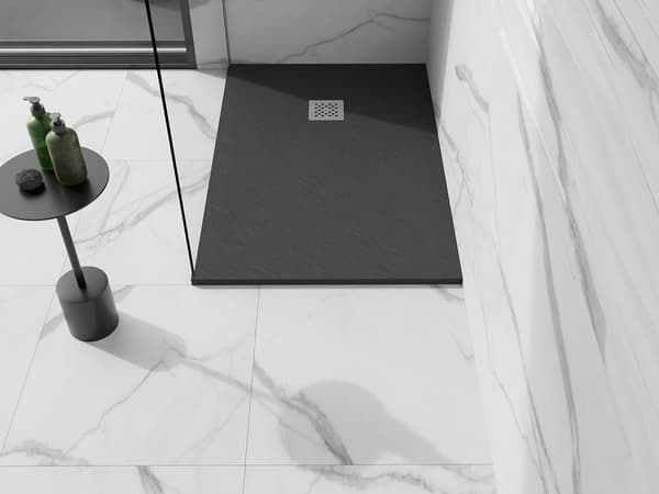 Mexen Stone+ rektangulär kompositduschkar 140 x 70 cm, antracit - 44717014