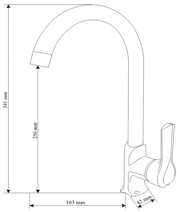 Mexen Sabre køkkenbatteri, sort - 72190-70