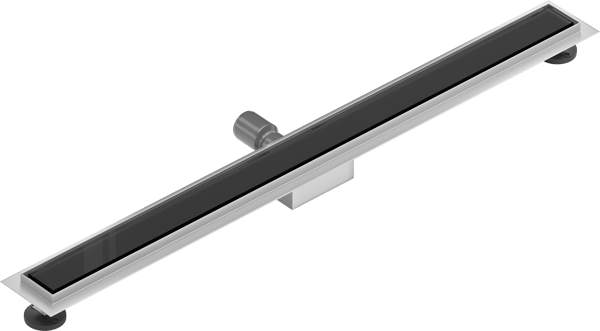 Mexen Flat MGB lineær afløb 100 cm, sort glas - 1026100-15