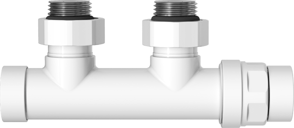 Mexen Uni-Term vinkelradiatorventil, Duplex, DN50, vit - W907-000-20
