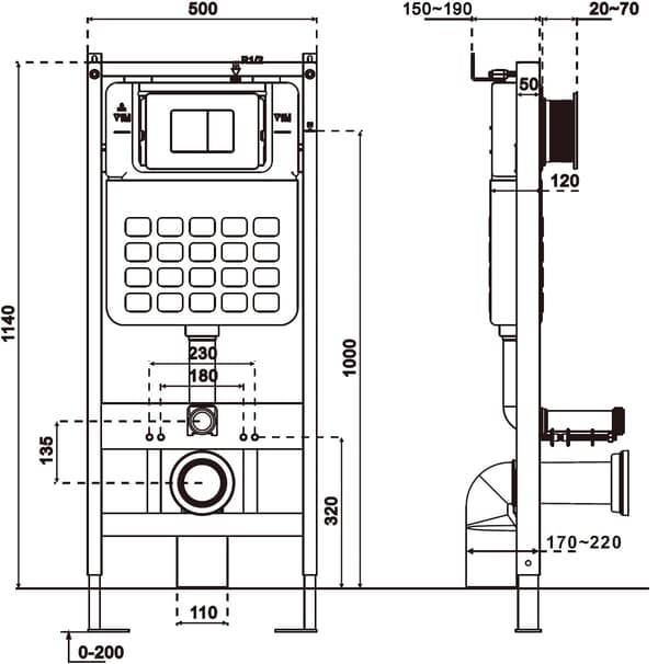 Mexen Tex Slim piilotettu wc-runkoteline - 61100