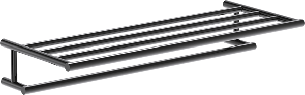 Mexen Loop håndklædeholder, sort krom - 70A71081-73