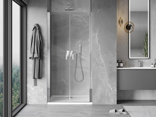 Mexen Mist svingbare brusedøre 120 cm, transparent, krom - 8A7-120-000-01-00