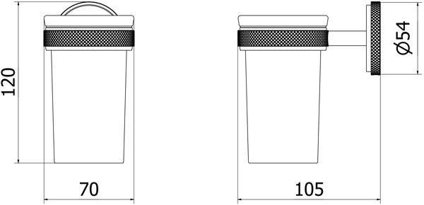 Mexen Gravo tandbørstekop, sort krom - 70A93051-73