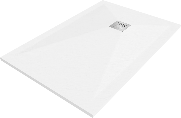 Mexen Stone+ rektangulär kompositduschbricka 100 x 70 cm, vit - 44107010