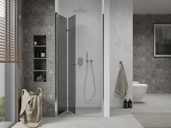Mexen Lima folded brusedør 100 cm, grafit, krom - 856-100-000-01-40
