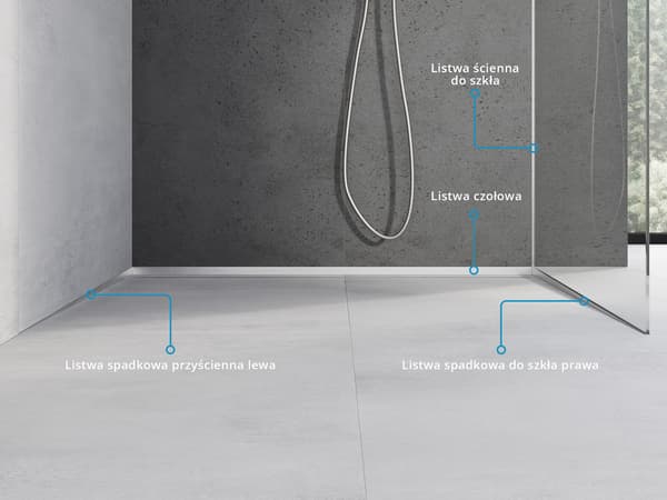 Mexen Line-B frontpanel til bruseniche 130 cm, inox - 181003130U