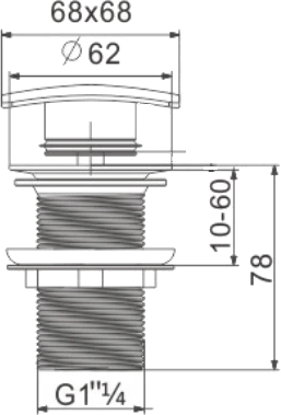 Mexen klik-klak kvadratisk prop, sort - 79916-70