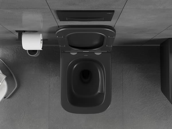 Mexen Teo Rimless Tornado toiletskål, sort mat - 3385XX85T