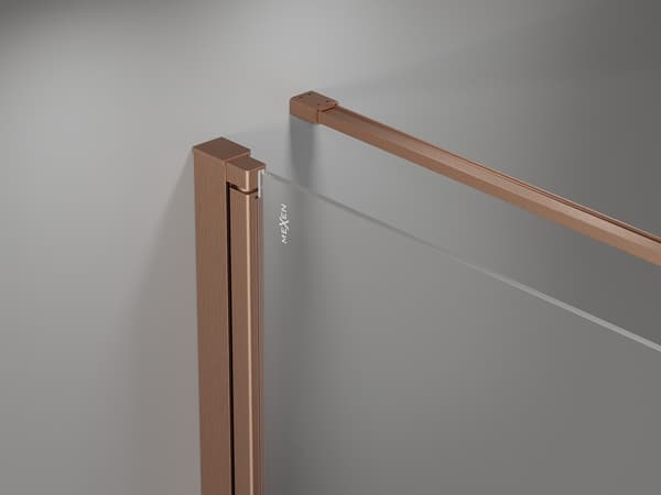 Mexen Mist-B vikdusch 80 x 100 cm, transparent, borstad koppar - 8A2T-080-100-65-00