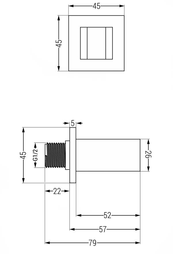 Mexen Cube bruseholder, guld - 79350-50