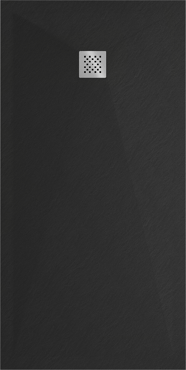 Mexen Stone+ rektangulær kompositbruser 180 x 80 cm, sort - 44708018