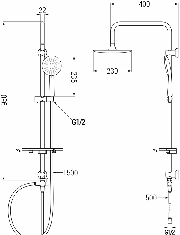 Mexen T67 bruserkolonne, sort - 798676793-70