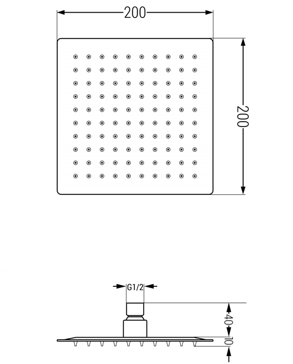 Mexen Slim regnbruser 20 x 20 cm, krom - 79120-00