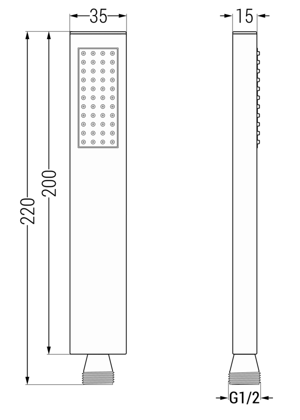 Mexen R-02 1-funktion bruserhoved, sort - 79500-70