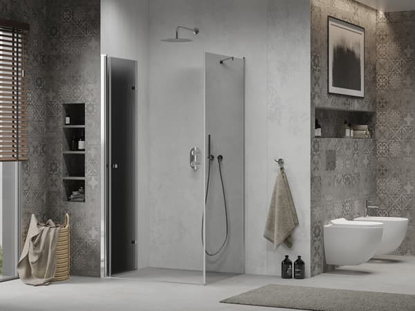Mexen Lima vikbar duschkabin 100 x 70 cm, grafit, krom - 856-100-070-01-40